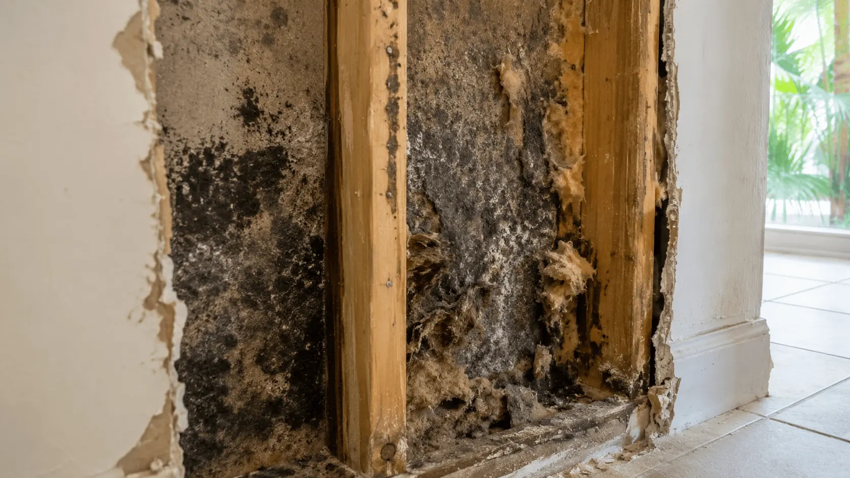 Hidden mold and moisture damage found during a professional mold inspection in a Florida home